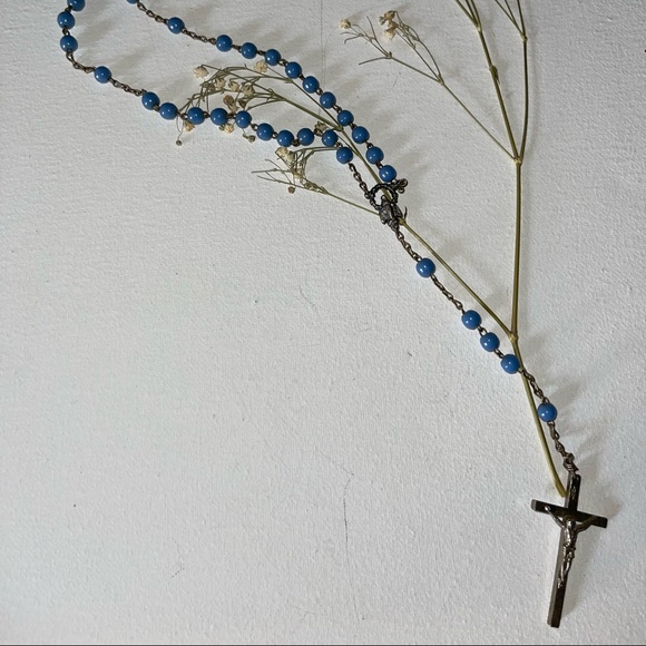Rosary Beads Blue 💙 Authentically Vintage - Picture 6 of 10